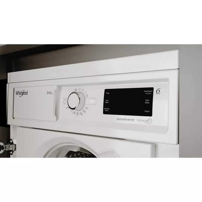 Whirlpool FreshCare BI WDWG 861485 EU skalbyklė-džiovyklė Įmontuojama Priekinio įkrovimo Balta