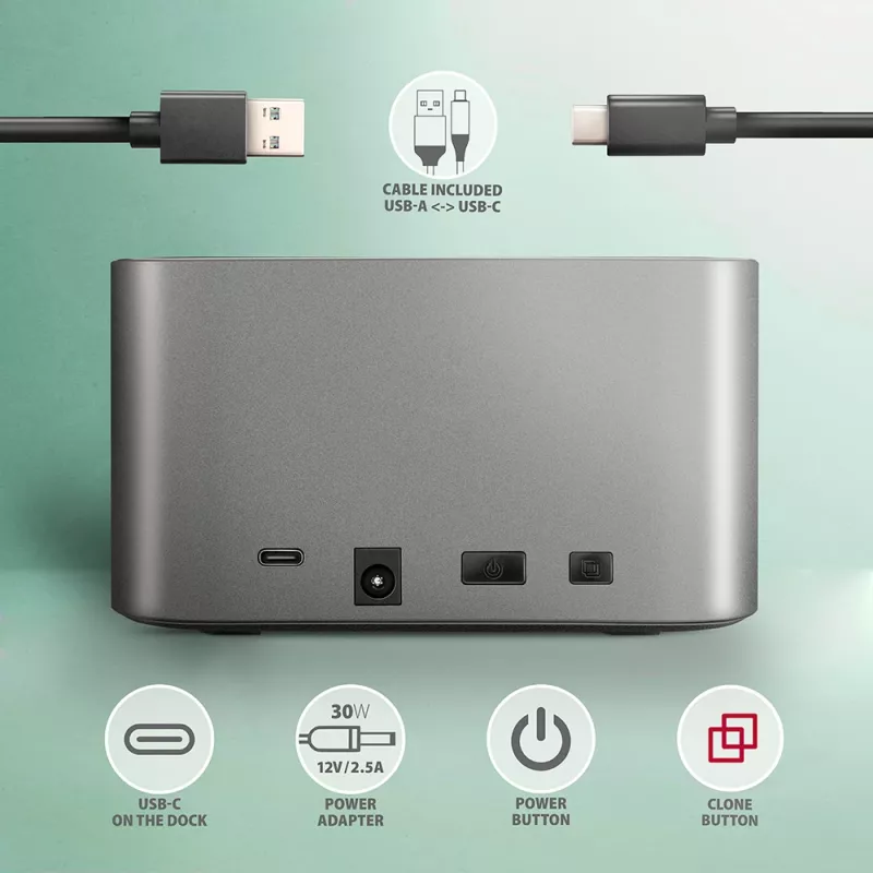 Axagon ADSA-DC SuperSpeed USB DUAL 2,5 colio/3,5 colio HDD/SSD DUAL dokas