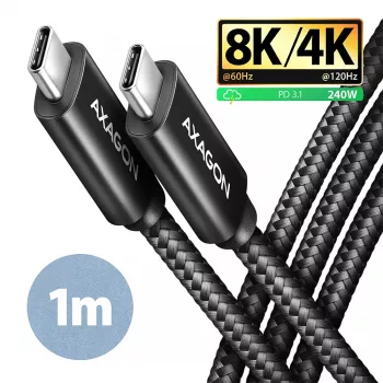USB laidas Axagon BUCM4X-CM10AB USB4 Gen 3x2 1m Juodas
