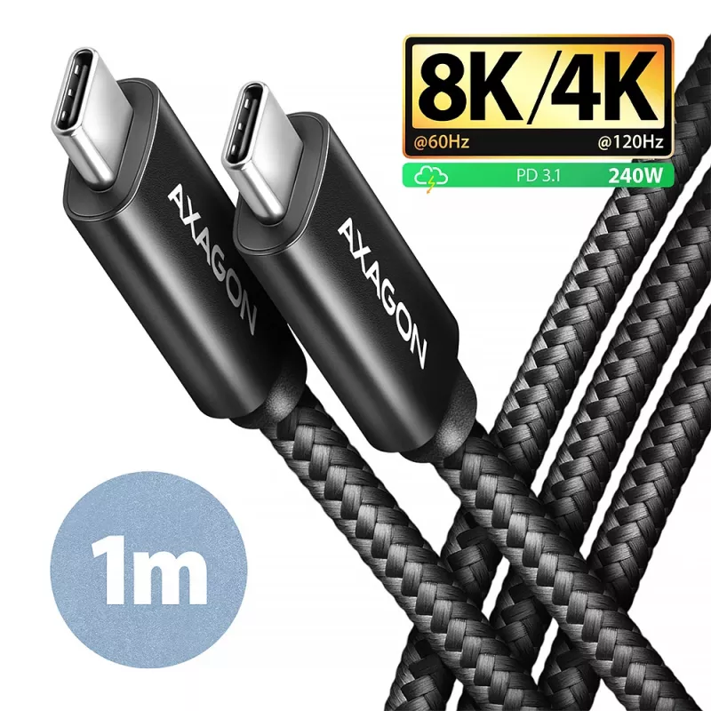 USB laidas Axagon BUCM4X-CM10AB USB4 Gen 3x2 1m Juodas