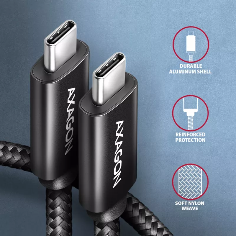 USB laidas Axagon BUCM4X-CM10AB USB4 Gen 3x2 1m Juodas