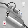 Axagon ADE-TXCA USB-C + USB-A 3.2 Gen 1 – Gigabit Ethernet adapteris, Asix AX88179