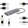 USB šakotuvas GEMBIRD A-CM-COMBO5-05 — USB 3.2 Gen 1 Type-C, 3x USB-A, HDMI, RJ-45, SD/microSD, 100 W PD
