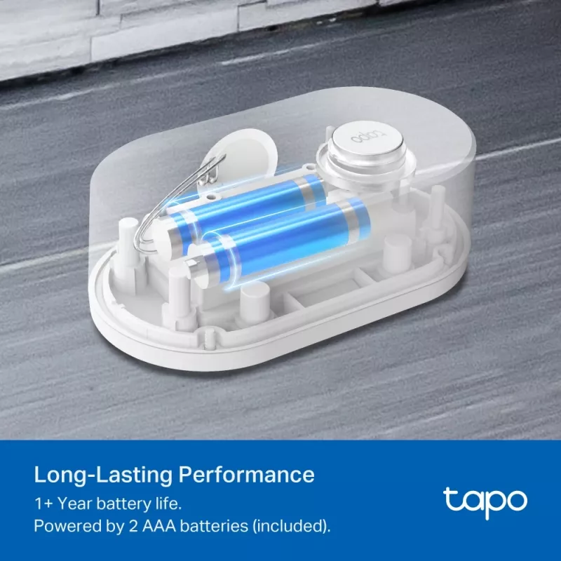 Vandens nuotėkio detektorius TP-Link Tapo T300 Wi‑Fi, reguliuojamas signalas 90 dB, IP67, baterija (2×AAA), reikalingas Hub
