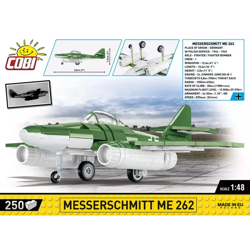 Cobi konstrukcinis žaislas Messerschmitt Me 262 modelio rinkinys 500 dalių