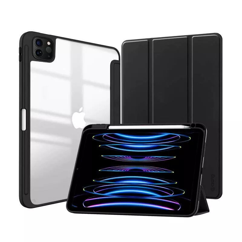 Folio Case Crong CRG-PRF-IPD11-BLK, skirtas iPad Pro 11 2022 2021