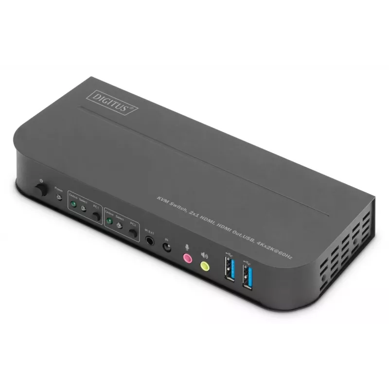 DIGITUS KVM jungiklis - 2x1 HDMI, HDMI išvestis, USB, 4Kx2K@60Hz