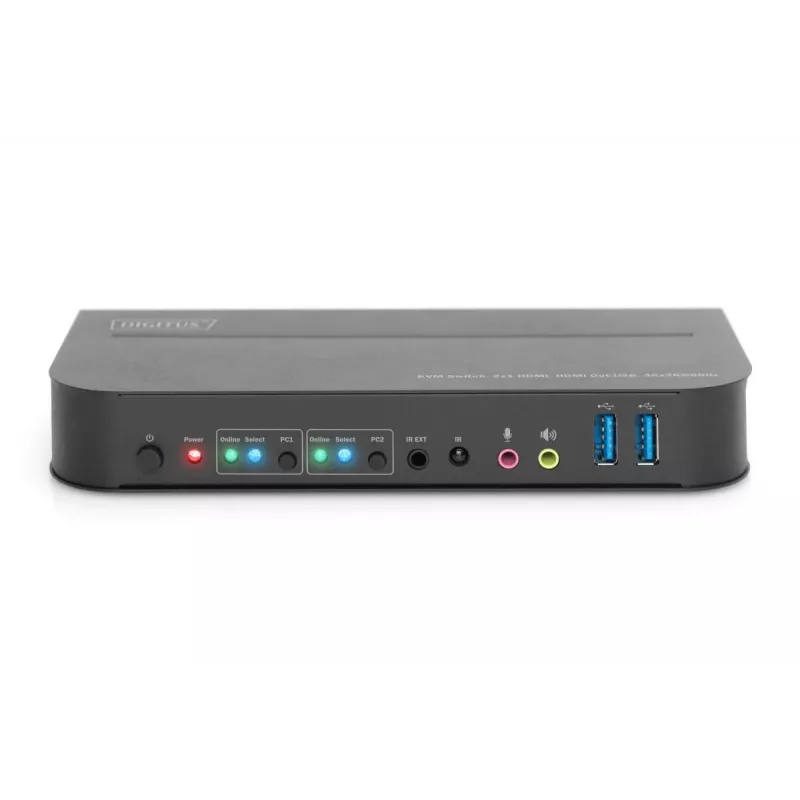 DIGITUS KVM jungiklis - 2x1 HDMI, HDMI išvestis, USB, 4Kx2K@60Hz