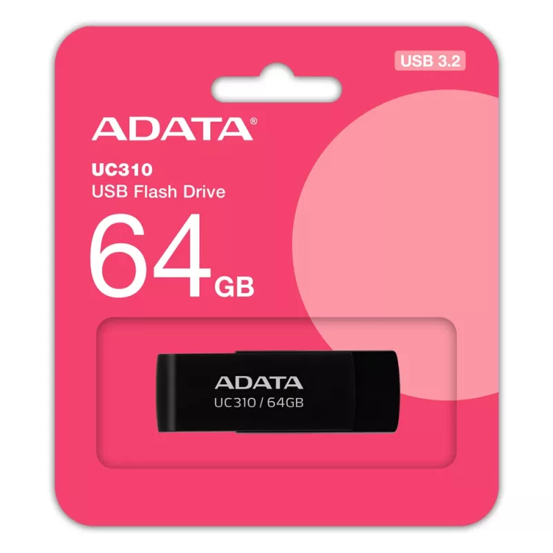 ADATA UC310 USB atmintukas 64 GB USB Type-A 3.2 Gen 1 (3.1 Gen 1) Juoda