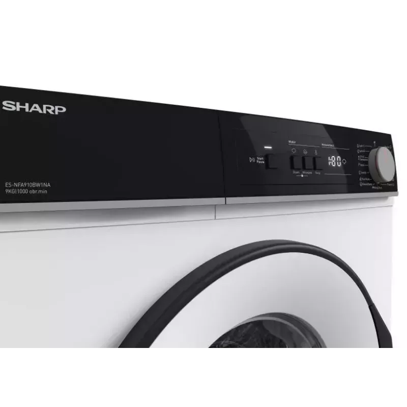 Skalbimo mašina Sharp ES-NFA910BW1NA-PL, priekinio pakrovimo, 9 kg, energijos klasė A