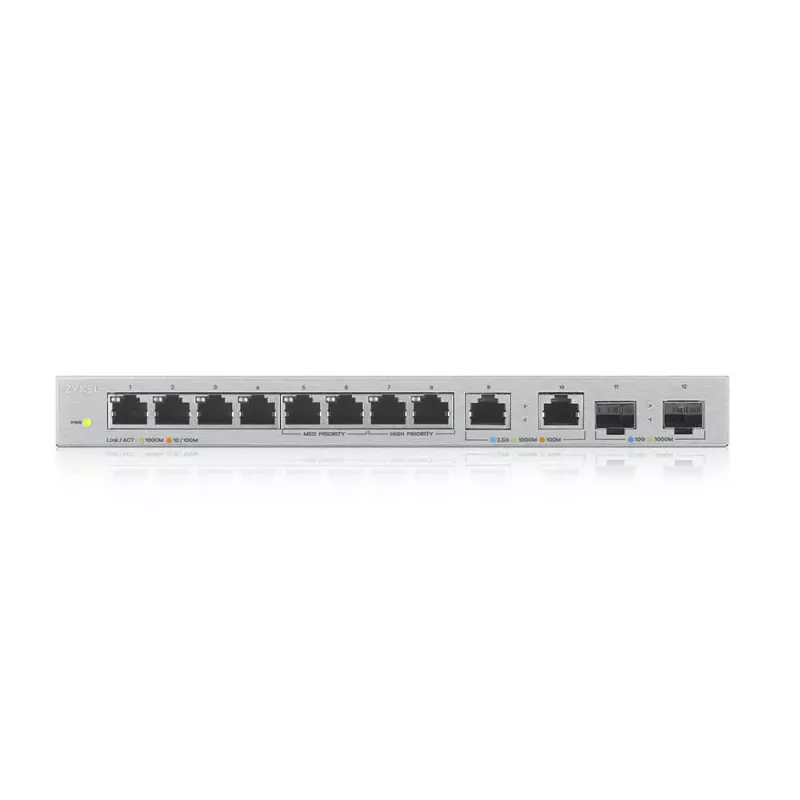 Zyxel XGS1010-12-ZZ0102F tinklo komutatorius Nevaldomas Gigabit Ethernet (10/100/1000) Pilkas