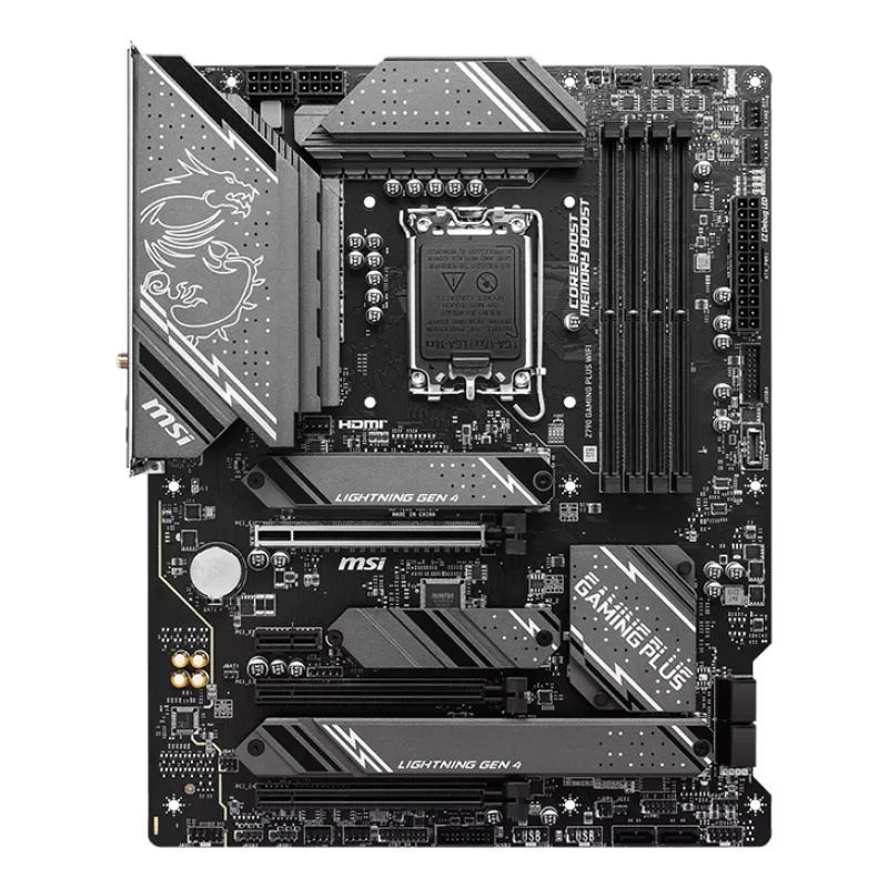 Pagrindinė plokštė MSI Z790 GAMING PLUS WIFI — Intel Z790, LGA 1700 ATX, DDR5, 4x M.2, 2,5 Gb LAN, Wi‑Fi 6, BT 5.3
