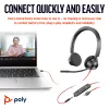 HP Poly Juodawire 3325 Stereo Microsoft Teams Certified USB-C Headset +3.5mm Plug +USB-C/A Adapter