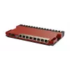 Laidinis maršrutizatorius MikroTik L009UiGS-RM — 8x RJ-45, 2.5 Gigabit Ethernet, 1x SFP, 1x USB, 800 MHz CPU, 512 MB RAM, raudonas