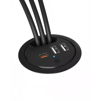 ICY BOX stalviršyje montuojamas USB įkroviklis su Power Delivery ir Quick Charge