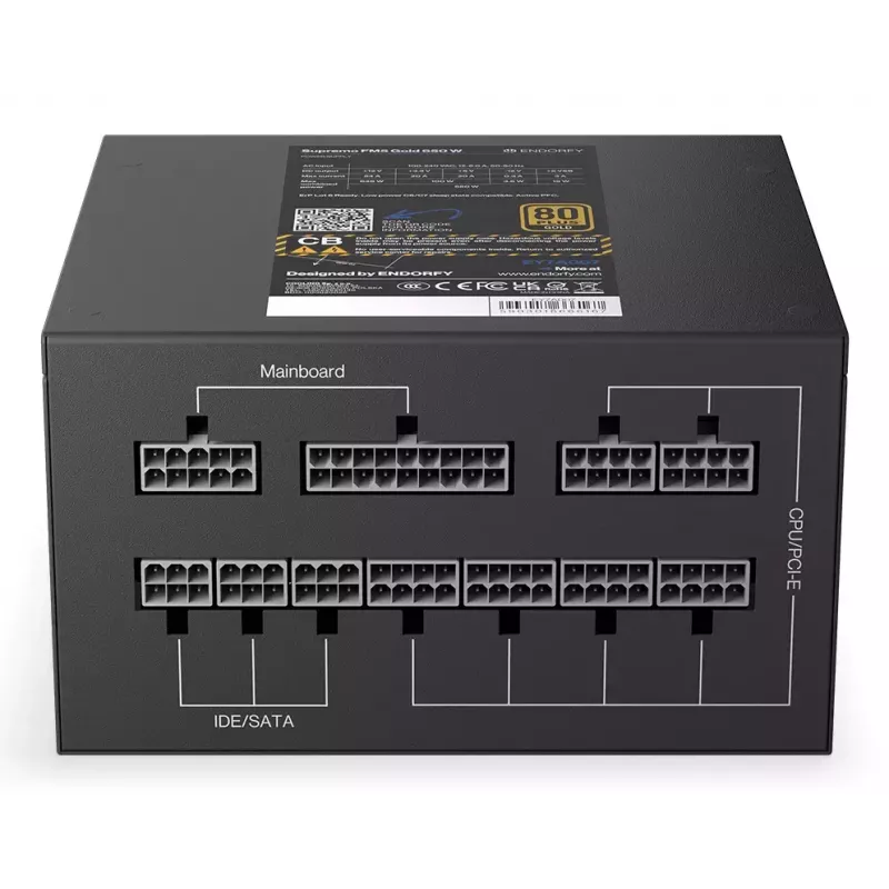 Maitinimo blokas ENDORFY Supremo FM5 650 W ATX 80 PLUS Gold, 650 W, 120 mm ventiliatorius, moduliniai kabeliai