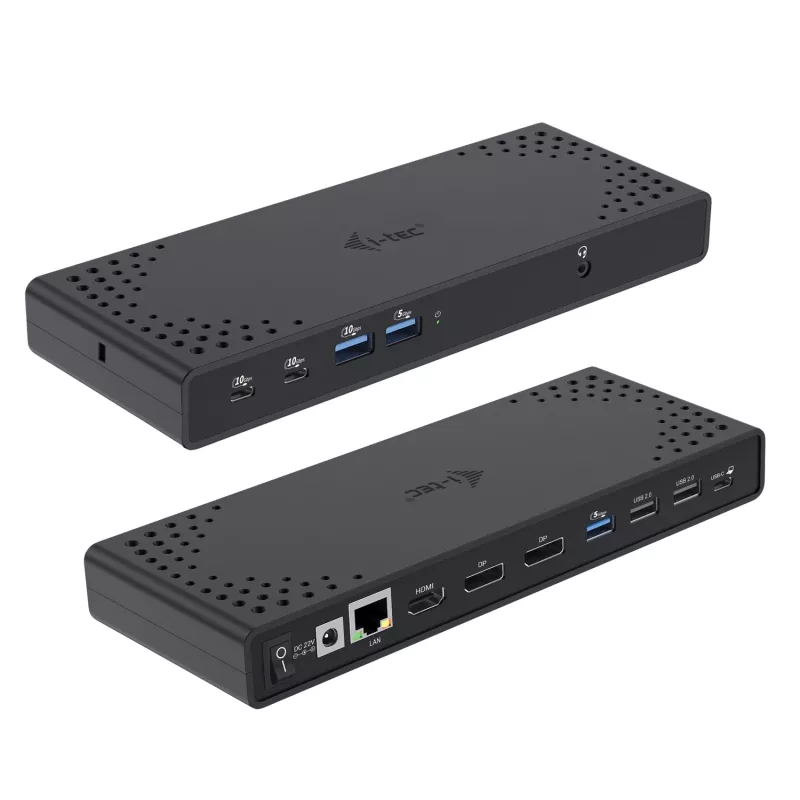 i-tec USB-C trigubo ekrano dokinė stotelė Gen 2 maitinimo tiekimas 100 W laidinė 3.2