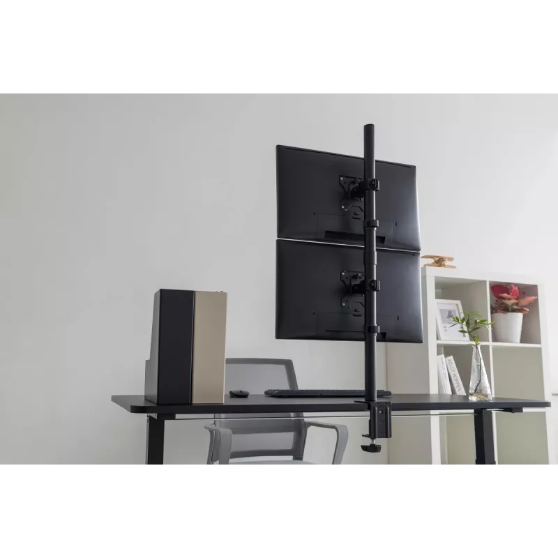 DIGITUS monitoriaus vertikalus laikiklis 17-32 col., maks. 8 kg kiekvienam, spaustuvas arba griovelio laikiklis