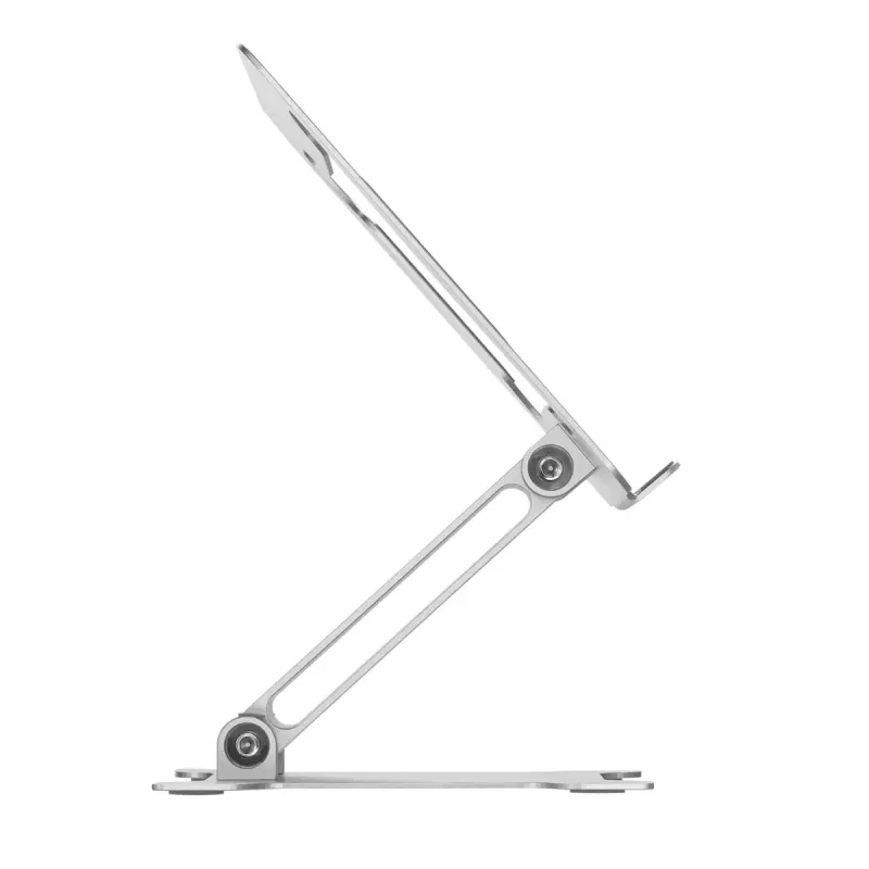 Nešiojamojo kompiuterio stovas Gembird NBS-D1-03, sidabrinis, aliuminis, skirtas iki 39,6 cm (15,6 col.), sulankstomas, aukštis 60 mm, maks. apkrova 5 kg