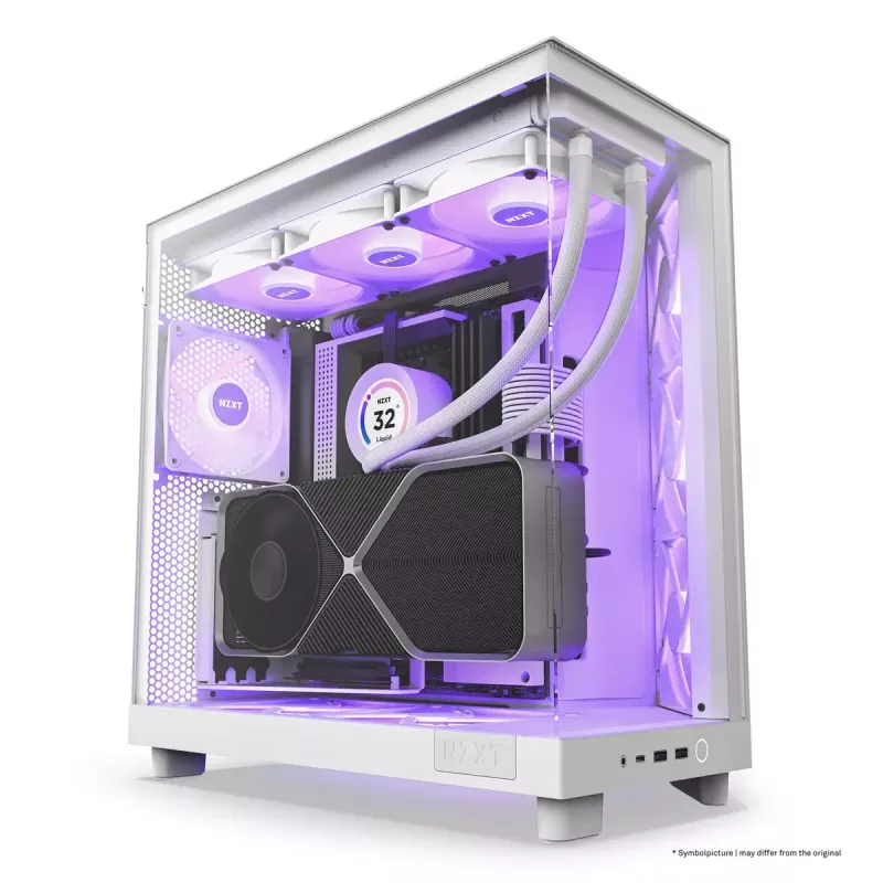 NZXT H6 Air Flow Midi Tower baltos spalvos korpusas