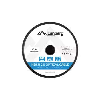 LANBERG HDMI laidas V2.0 optinis AOC M/m - 10 m juodas