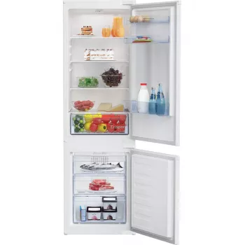 Įmontuojamas šaldytuvas-šaldiklis BEKO BCHA275K41SN — bendras tūris 262 l (193 l šaldytuvas, 69 l šaldiklis), No Frost, dešininis vyris, balta