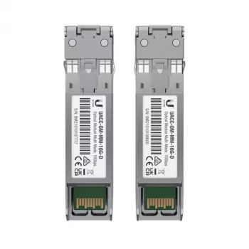 Tinklo siųstuvas-imtuvas UBIQUITI UACC-OM-MM-10G-D-2, 10 Gbit/s, daugiamodis 850 nm, LC, pakuotėje 2 vnt.