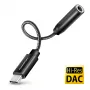 Axagon ADA-HC USB-C prie 3,5 mm lizdo – Hi-Res DAC garso adapteris, 384 kHz/32 bitų, stereofoninis