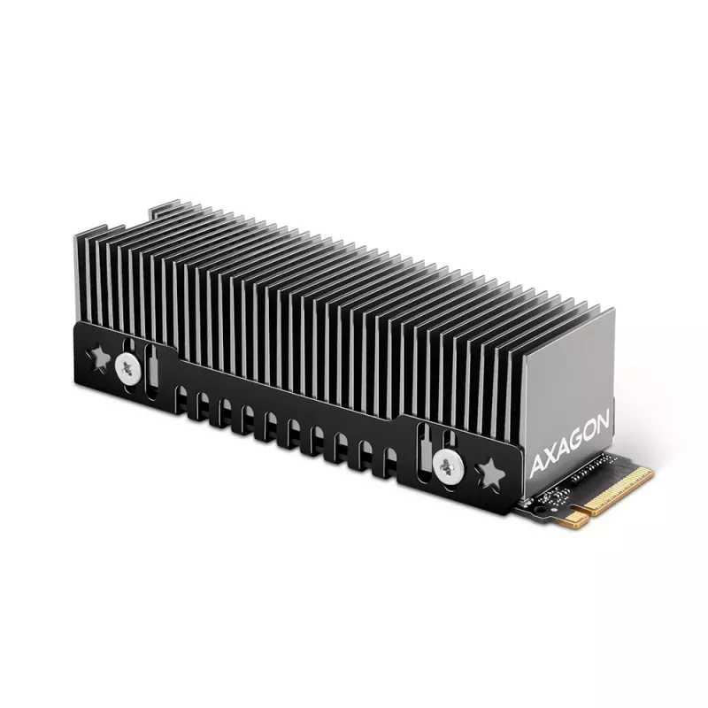 Axagon CLR-M2XT aliuminio pasyvus aušintuvas vienpusėms ir dvipusėms M.2 SSD 2280 formato, 24 mm aukščio