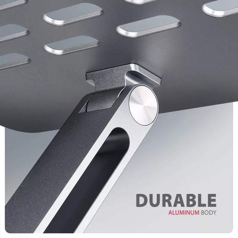 Axagon HMC-STND daugiafunkcis USB-C 5 Gbps šakotuvas ir aliuminis stovas nešiojamiesiems kompiuteriams. HDMI 4k/60Hz, GLAN, PD ir 3 USB-A prievadai. USB-C laidas 60 cm.
