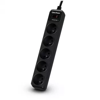 CyberPower Tracer III B0520SC0-FR apsaugos nuo viršįtampių juosta Juoda 5 AC lizdai 200 - 250 V 1.8 m