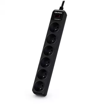 CyberPower Tracer III B0620SC0-FR apsaugos nuo viršįtampių įrenginys Juoda 6 kintamosios srovės lizdai (-ų) 200–250 V 1,8 m
