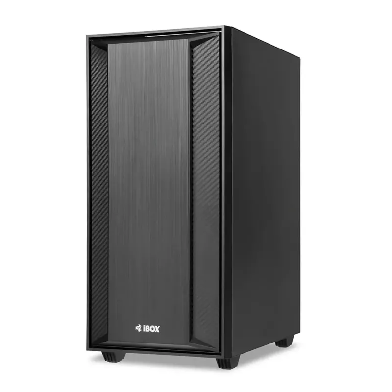 PC korpusas IBOX CETUS 906 Midi Tower juodas — ATX/mATX, 460×210×350 mm, 29 cm GPU, 7 diskų talpyklos, RGB ventiliatoriai