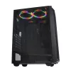 PC korpusas IBOX CETUS 906 Midi Tower juodas — ATX/mATX, 460×210×350 mm, 29 cm GPU, 7 diskų talpyklos, RGB ventiliatoriai