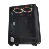 PC korpusas IBOX CETUS 906 Midi Tower juodas — ATX/mATX, 460×210×350 mm, 29 cm GPU, 7 diskų talpyklos, RGB ventiliatoriai