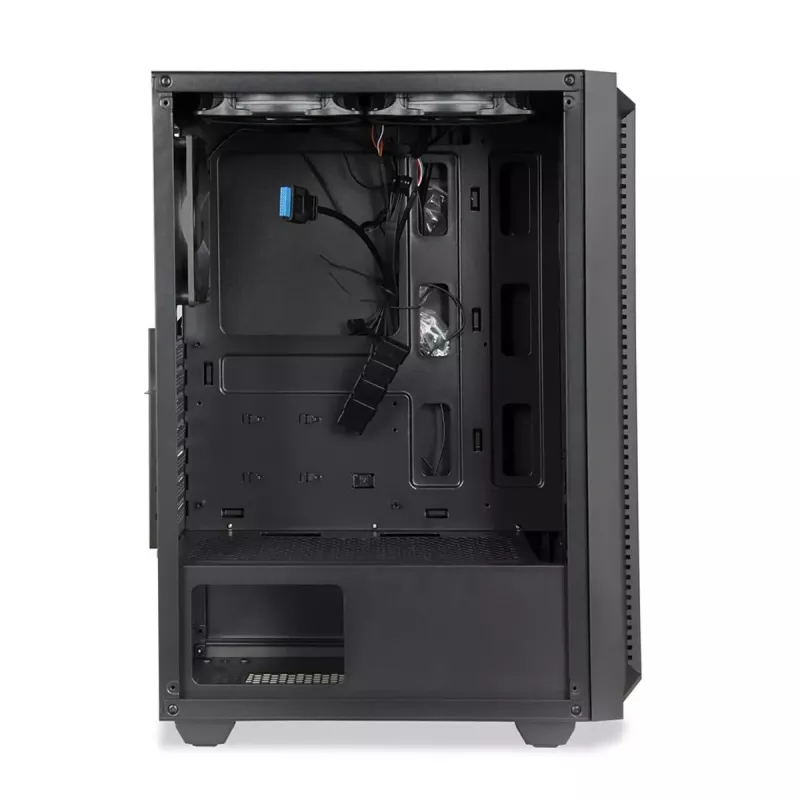 PC korpusas IBOX CETUS 906 Midi Tower juodas — ATX/mATX, 460×210×350 mm, 29 cm GPU, 7 diskų talpyklos, RGB ventiliatoriai