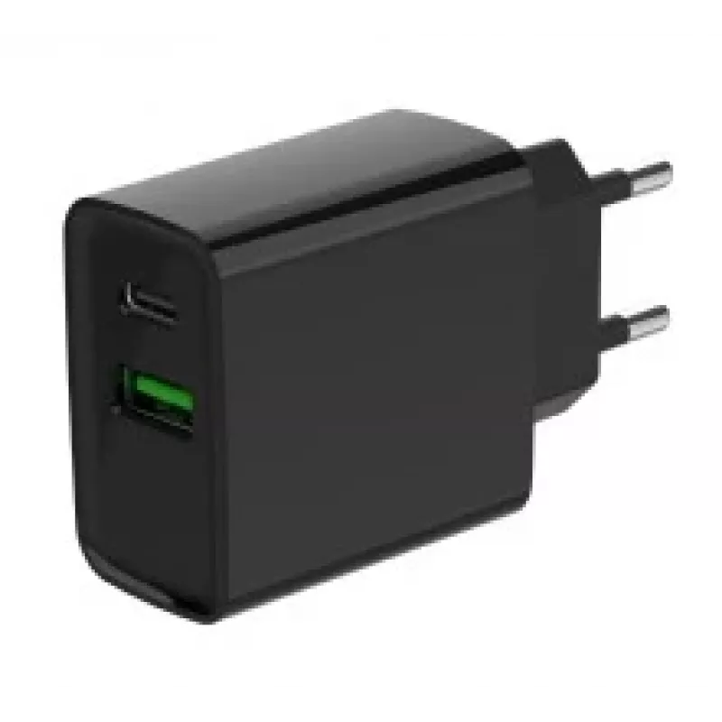 GEMBIRD USB greitasis įkroviklis - Type A ir C 2 prievadų 20 W - juodas
