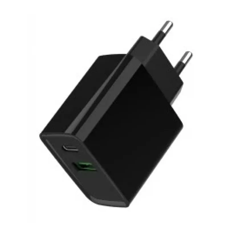GEMBIRD USB greitasis įkroviklis - Type A ir C 2 prievadų 20 W - juodas