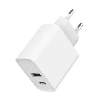 GEMBIRD USB greitasis įkroviklis - Type A & C 2 prievadų 20W - Baltas