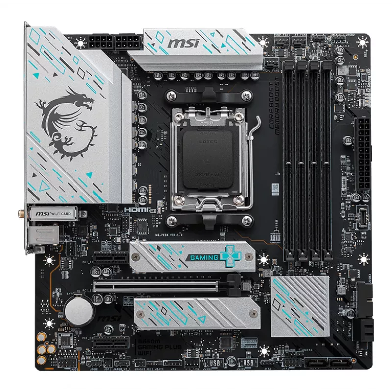 MSI B650M GAMING PLUS WIFI pagrindinė plokštė AMD B650 lizdas AM5 mikro ATX