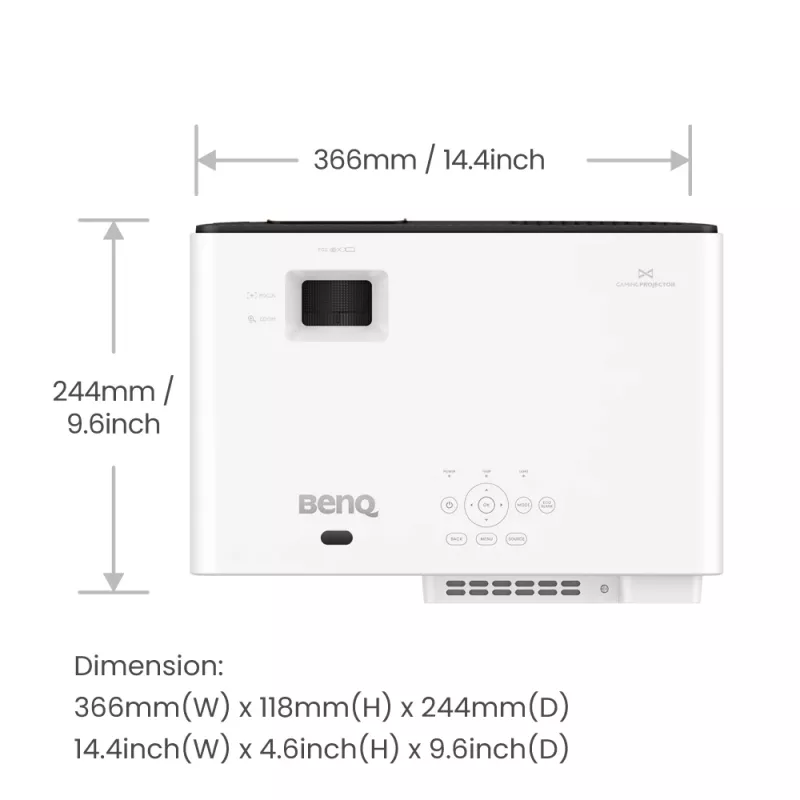 BenQ X500i trumpojo nuotolio projektorius 2200 ANSI liumenų DLP UHD 4K (3840x2160) juoda, balta