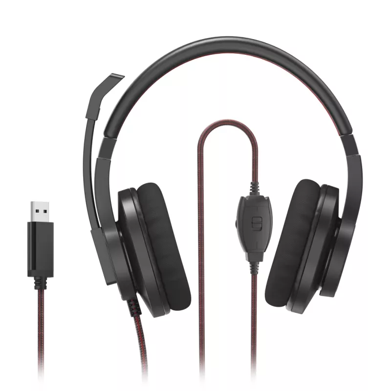 Hama HS-USB400 V2 Headset Wired Head-band Office/Call center USB Type-A Juoda, Red