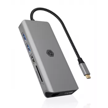 ICY BOX IB-DK4061-CPD laidinis USB 3.2 Gen 1 (3.1 Gen 1) Type-C pilkas