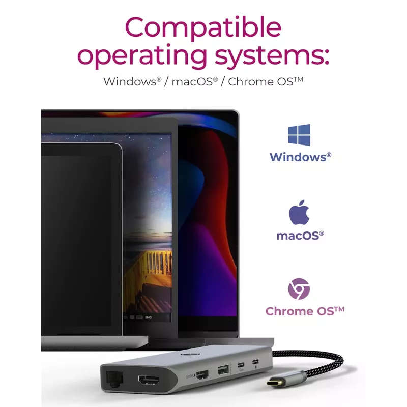 ICY BOX IB-DK4061-CPD laidinis USB 3.2 Gen 1 (3.1 Gen 1) Type-C pilkas
