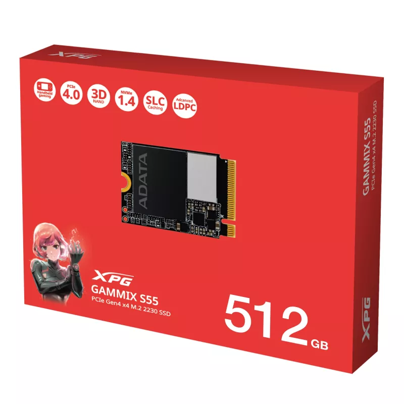 XPG SGAMMIXS55-512G-C vidinis SSD diskas 512 GB M.2 PCI Express 4.0 NVMe 3D NAND