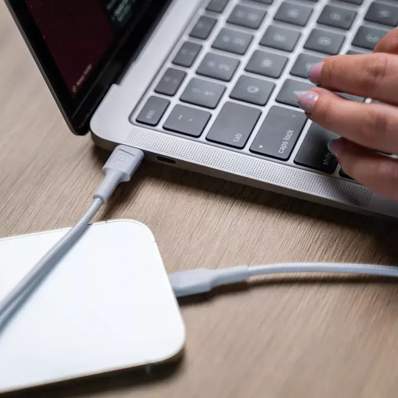 Laidas Green Cell Lightning į USB‑C 1 m, 29 W, baltas, duomenys 480 Mbps