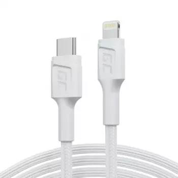 Laidas Green Cell Lightning į USB‑C 1 m, 29 W, baltas, duomenys 480 Mbps