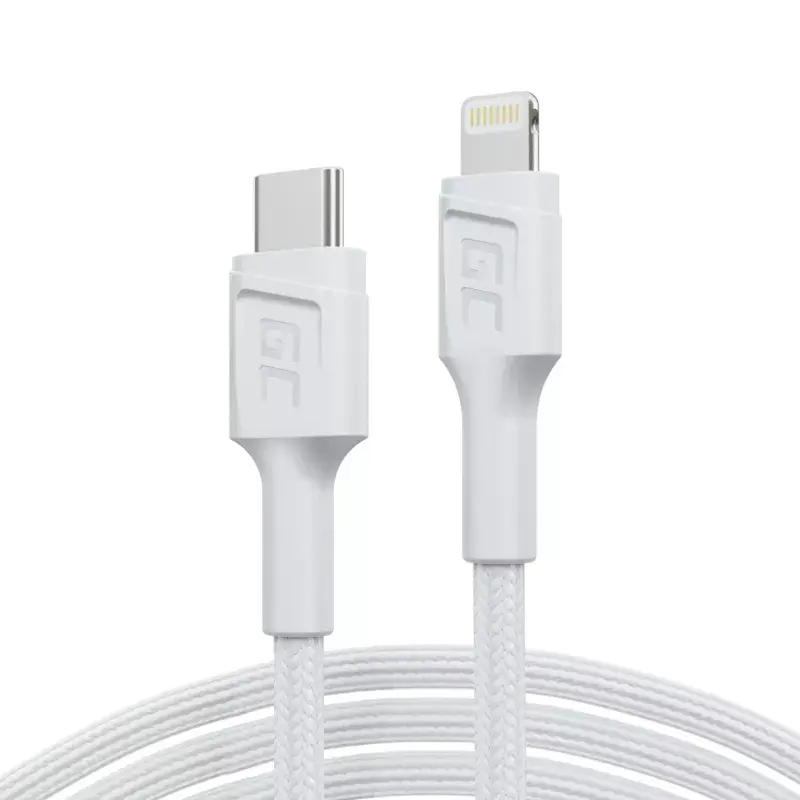 Laidas Green Cell Lightning į USB‑C 1 m, 29 W, baltas, duomenys 480 Mbps