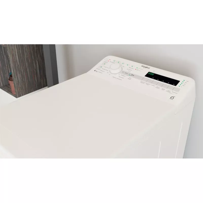Whirlpool NTDLR 6040S PL/N skalbimo mašina su viršutiniu pakrovimu 6 kg 951 aps./min. Balta