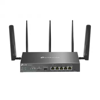 TP-Link Omada 4G+ Cat6 AX3000 gigabitinio VPN maršrutizatorius, Wi-Fi 6 (802.11ax), dviejų dažnių (2,4 GHz / 5 GHz), eterneto LAN, 4G, juodas, stalinis / ant stulpo montuojamas maršrutizatorius